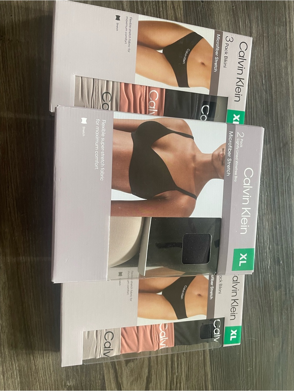 Calvin Klein set Of 3 boxes 2-Pack Bikini Briefs and 1-bras box
